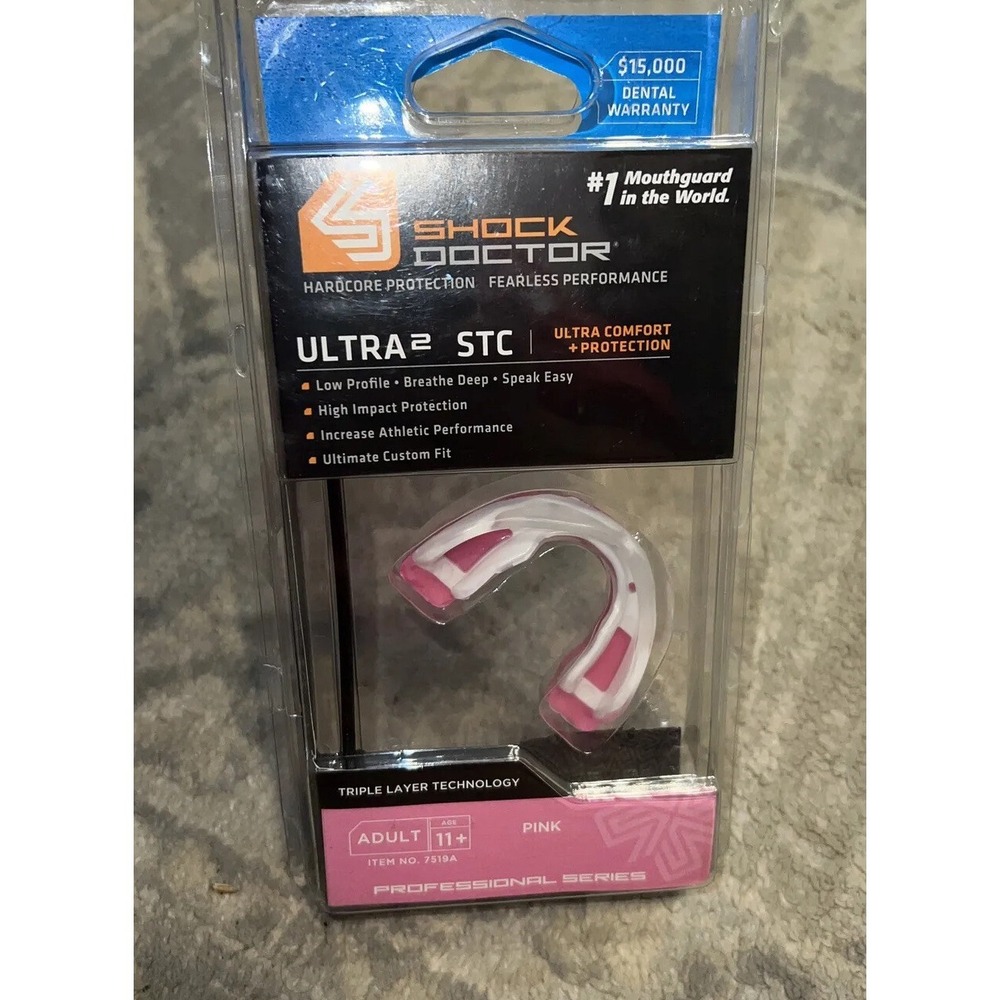 New Youth Shock‎ Doctor Ultra2 STC Mouth Guard Low Profile Guard Sport pink